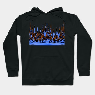 Burning Mountains Landscape Pattern Hoodie